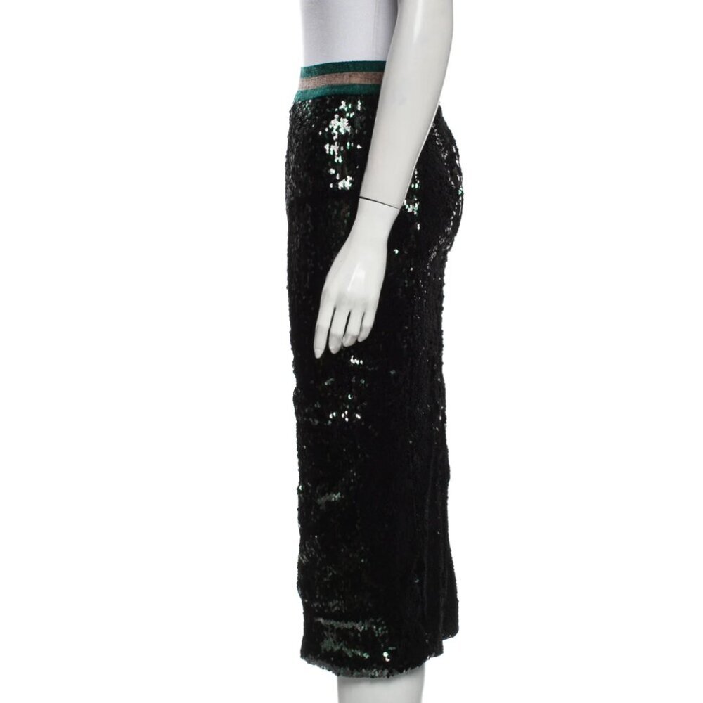 Le Superbe LIZA dark green sequin skirt sz M DARK SEAWEED - Picture 3 of 8